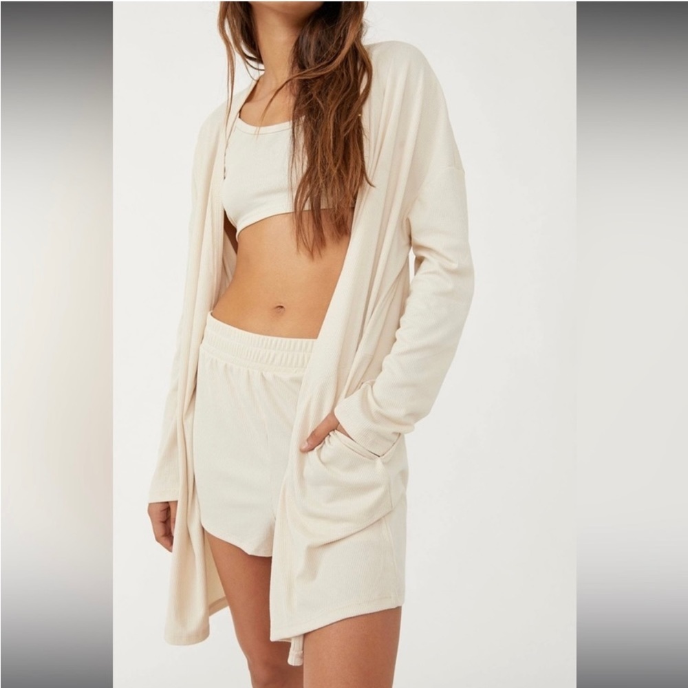 Free People Cozy Does It Shorts in Cream - Picture 6 of 13